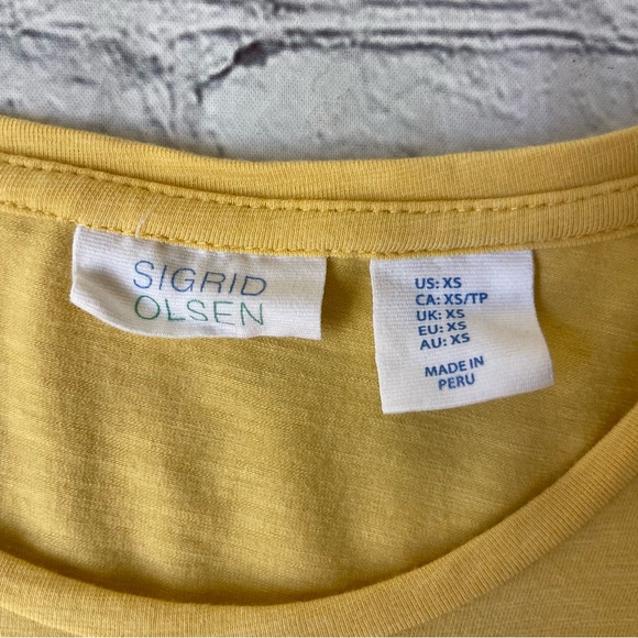 Sigrid Olsen Yellow Short Sleeve Top - Picture 4 of 4